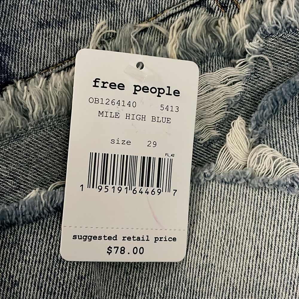 Free People Brea Cut Off Skirt Mile High Blue Women’s Size 29 NWT - Picture 14 of 14